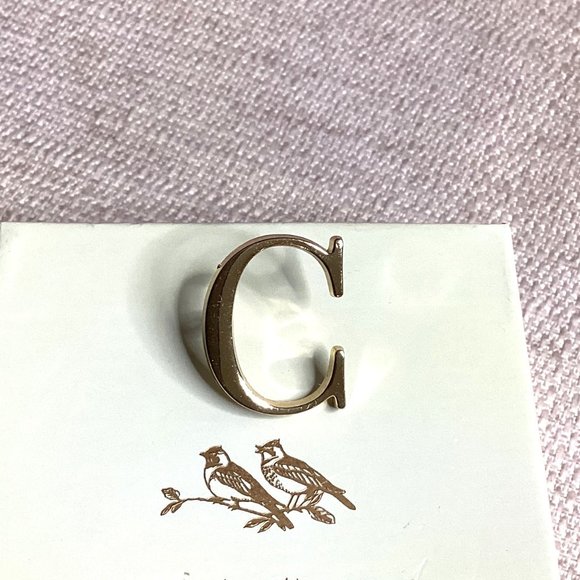 LARK & IVES COLLECTIVES THE GOLD MONOGRAM LYRICS PINS "C" - Picture 3 of 14